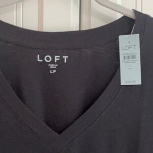 NWT 100% cotton LOFT black T